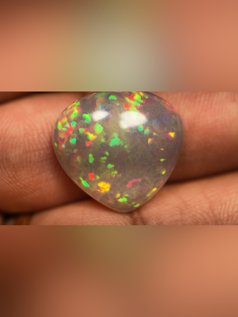 Multicolor Opal Cabochon Polished Loose Gemstone Translucent 19.37mm